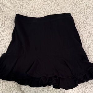 Black Ruffle Hem Women's Skirt